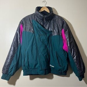 Ski-doo Bombardier Retro Vintage Winter Color Block Puffer Jacket Women’s M L